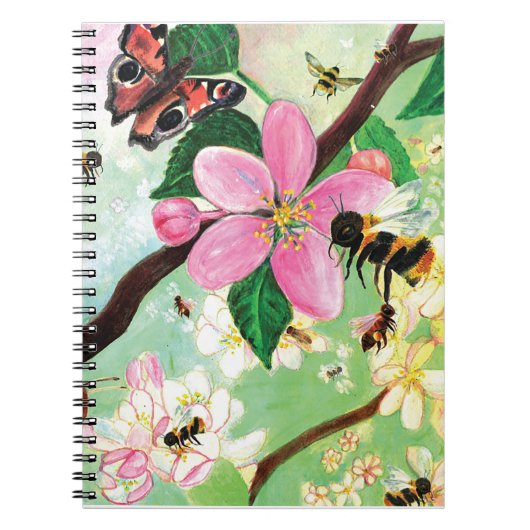 Blossomboom met bijen Notitieboek (Voorkant)