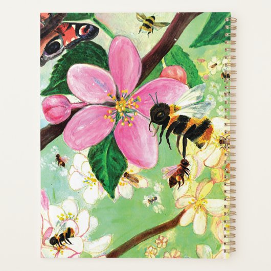 Blossomboom met bijen planner (Achterkant)