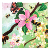 Blossomboom met bijenhout foto afdruk (Voorkant)