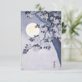 Blossomde Cherry op een Moonlit Night Kaart (Staand voorkant)