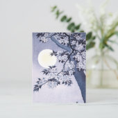 Blossomde Cherry op een Moonlit Night Ohara Koson Briefkaart (Staand voorkant)