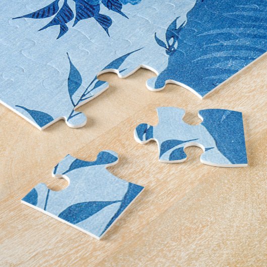 Blossomde Cherry op een Moonlit Night Ohara Koson  Legpuzzel (Zijkant)