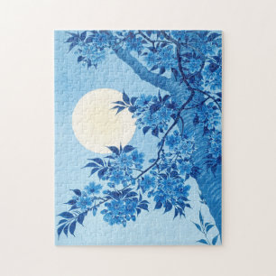 Blossomde Cherry op een Moonlit Night Ohara Koson  Legpuzzel