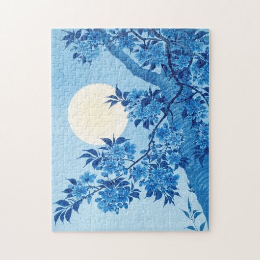 Blossomde Cherry op een Moonlit Night Ohara Koson  Legpuzzel (Verticaal)