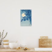 Blossomde Cherry op een Moonlit Night Poster (Keuken)