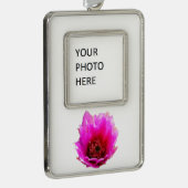 Blossomen Cactus (Prickly Pear) Wilde bloem Verzilverd Omlijst Ornament (Rechts)