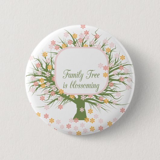 Blossomfamilie - boom ronde button 5,7 cm (Voorkant)