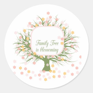 Blossomfamilie - boom ronde sticker