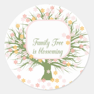 Blossomfamilie - boom ronde sticker