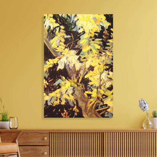 Blossoming Acacia Branches door Vincent van Gogh Canvas Afdruk (Insitu (Woonkamer))