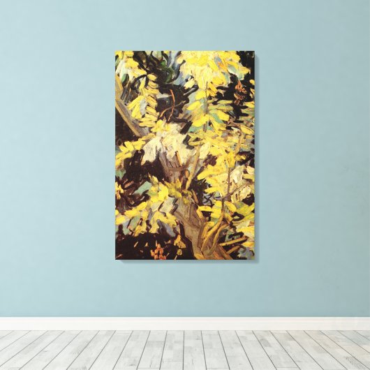 Blossoming Acacia Branches door Vincent van Gogh Canvas Afdruk (Insitu (Houten vloer))
