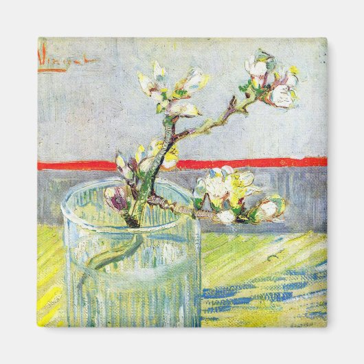 Blossoming Almond Branch door Vincent van Gogh Magneet (Voorkant)
