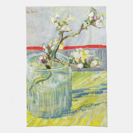 Blossoming Almond Branch door Vincent van Gogh Theedoek (Verticaal)