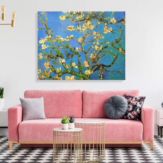 Blossoming Almond Tree door Vincent van Gogh Canvas Afdruk (Insitu (Woonkamer))