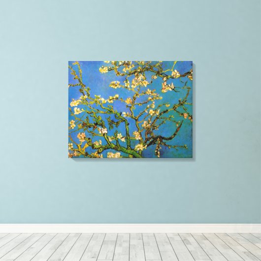 Blossoming Almond Tree door Vincent van Gogh Canvas Afdruk (Insitu (Houten vloer))