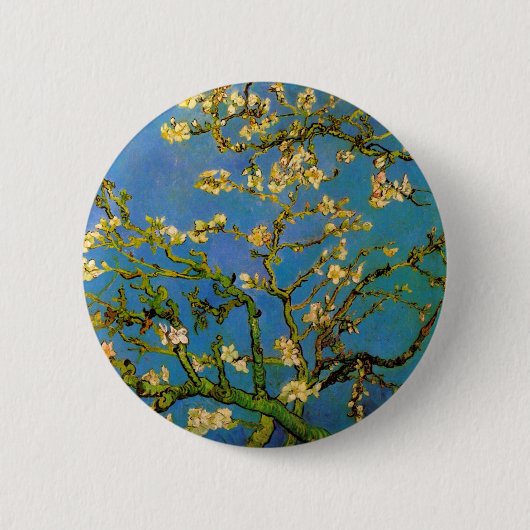 Blossoming Almond Tree door Vincent van Gogh Ronde Button 5,7 Cm (Voorkant)