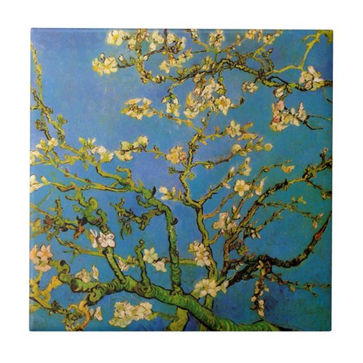 Blossoming Almond Tree door Vincent van Gogh Tegeltje (Voorkant)