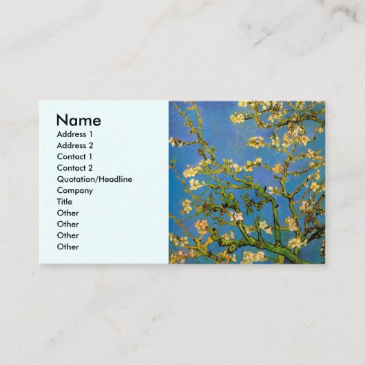 Blossoming Almond Tree door Vincent van Gogh Visitekaartje (Voorkant)