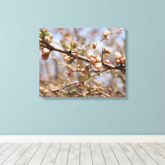 Blossoming Apple Tree Canvas Afdruk (Insitu (Houten vloer))