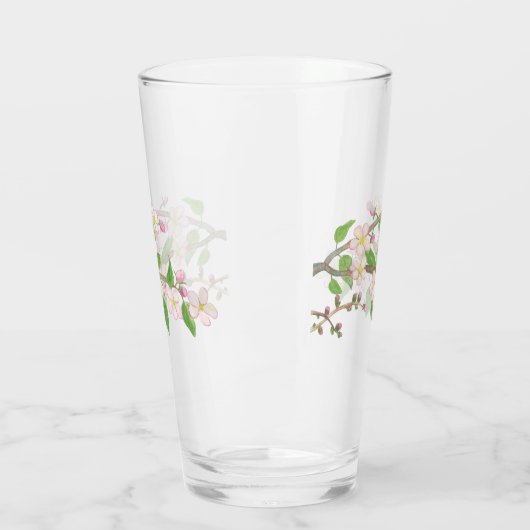 Blossoming Apple Tree Illustration Glas (Links)