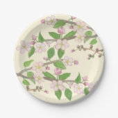 Blossoming Apple Tree Illustration Papieren Bordje (Voorkant)