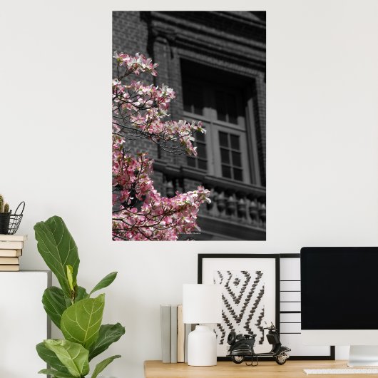 Blossoming Balcony Poster (Thuiskantoor)