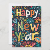 Blossoming Beginnings - een handgetekende nieuwjaa Feestdagenkaart (Voorkant)