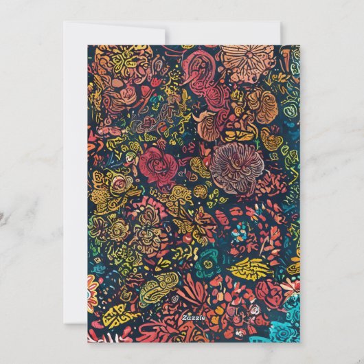 Blossoming Beginnings - een handgetekende nieuwjaa Feestdagenkaart (Achterkant)