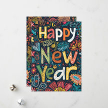 Blossoming Beginnings - een handgetekende nieuwjaa