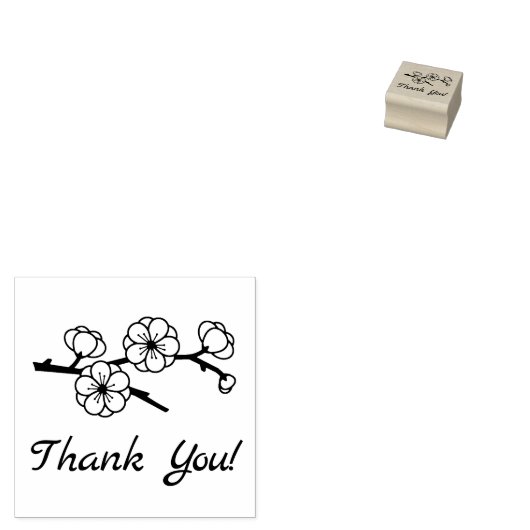 Blossoming Branch Bedankt 1x1 Rubberstempel (Gestempeld)