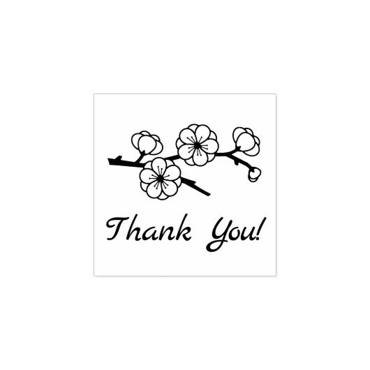 Blossoming Branch Bedankt 1x1 Rubberstempel (Afrduk)