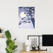 Blossoming Cherry on Moonlit Night Ohara Koson 18 Poster (Thuiskantoor)