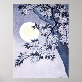 Blossoming Cherry op Moonlit Night Ohara Koson 18A Poster