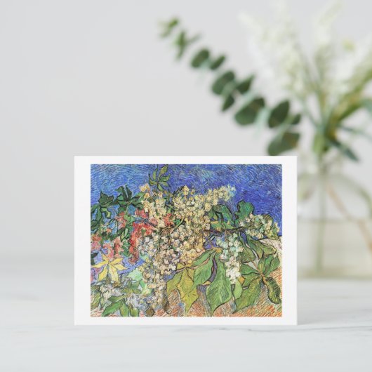 Blossoming Chestnuts Branches, Van Gogh. Feestdagenkaart (Staand voorkant)