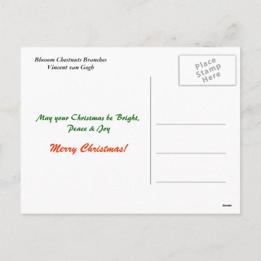 Blossoming Chestnuts Branches, Van Gogh. Feestdagenkaart (Achterkant)