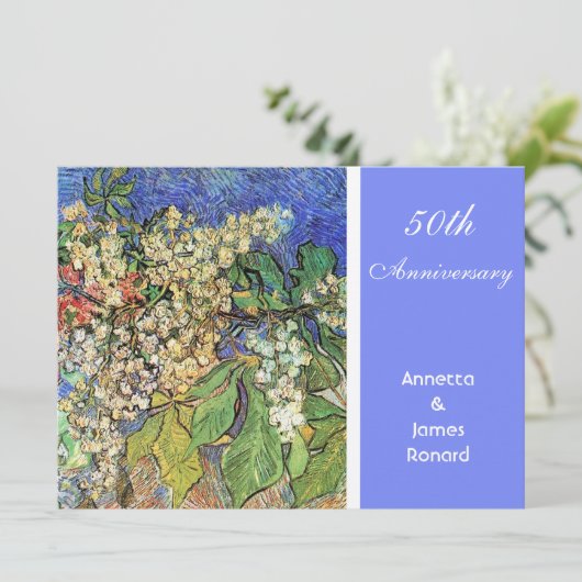 Blossoming Chestnuts Branches, Van Gogh. Kaart (Staand voorkant)