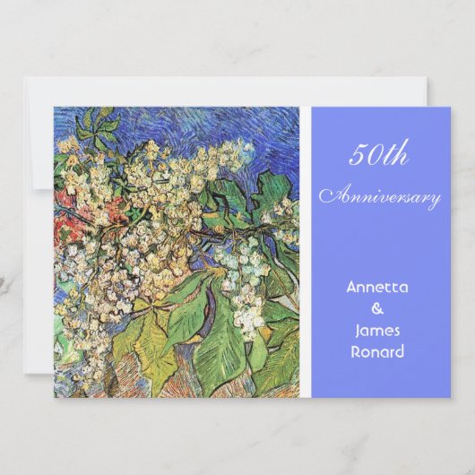 Blossoming Chestnuts Branches, Van Gogh. Kaart (Voorkant)