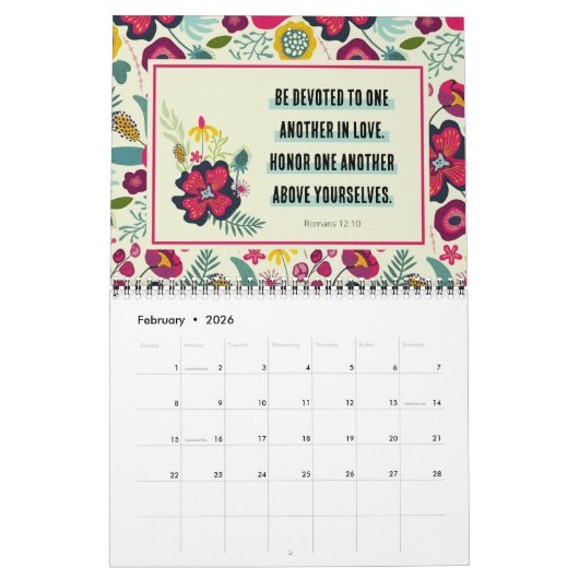 Blossoming Faith Abstracte Bloemenkalender Kalender (Feb 2026)