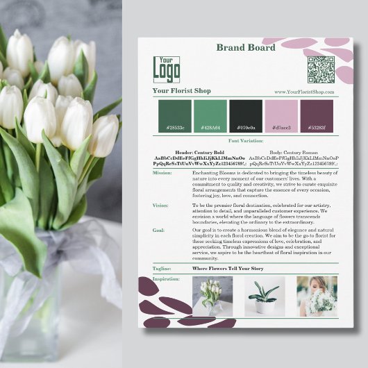 Blossoming Identity: Bloemist Merk Mood Board Kaar Kaart
