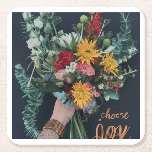 Blossoming Joy: Een papieren Onderzetters ontwerp (Voorkant)