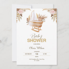 Blossoming Joy: Waterverf Bloemen Baby shower Kaart