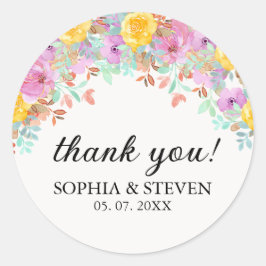 Blossoming Love – A Spring Floral Wedding Ronde Sticker
