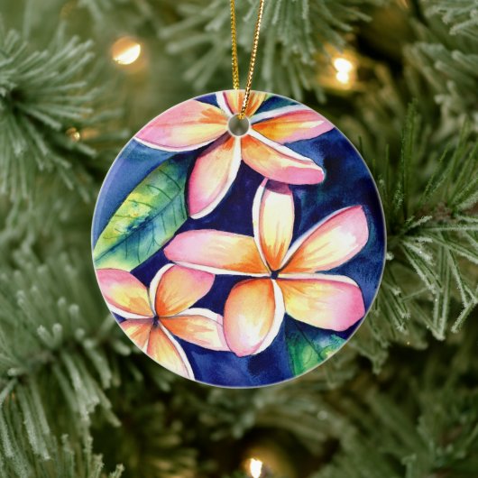 Blossoming Plumeria Keramisch Ornament (Boom)
