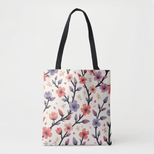 Blossoming Serenity: Cherry Blossom Elegance Tote Bag (Voorkant)