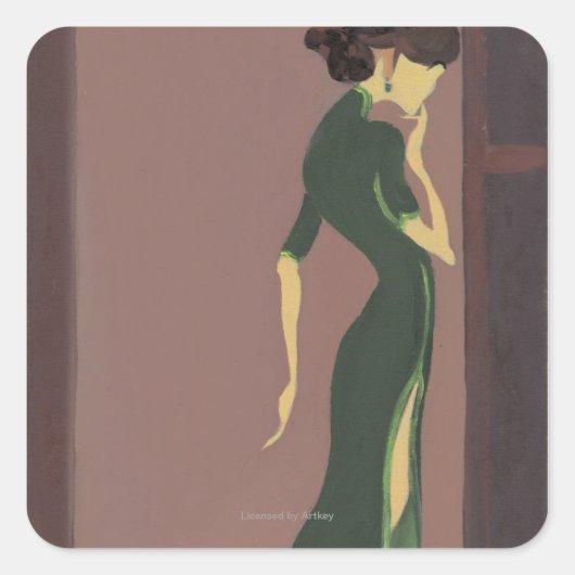 Blossoming Youth No.7 Vierkante Sticker (Voorkant)