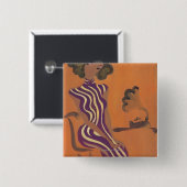 Blossoming Youth No.8 Vierkante Button 5,1 Cm (Voorkant /achterkant)