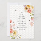 Blossoms and Honey Bee Bridal Shower Invitation Kaart (Voorkant)