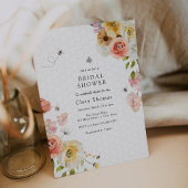 Blossoms and Honey Bee Bridal Shower Invitation Kaart