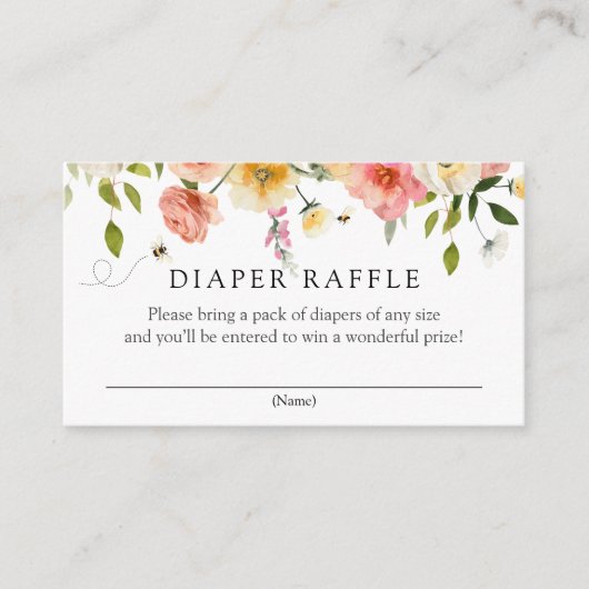 Blossoms and Honey Diaper Raffle insert card Informatiekaartje (Voorkant)