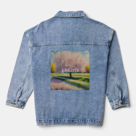Blossoms Annette AI Art Pink Blossoms Denim Jacket